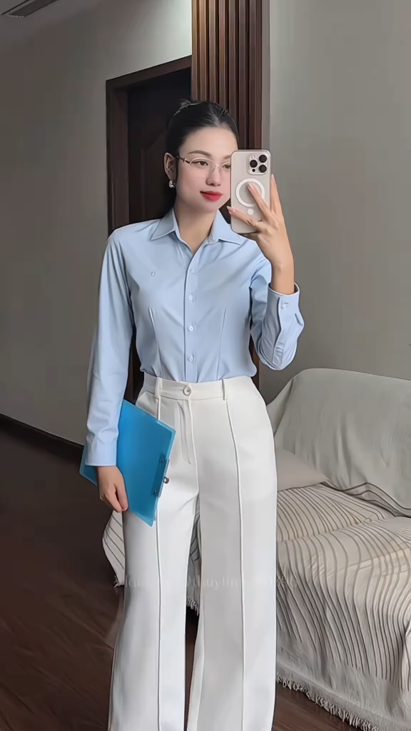 Áo sơ mi nữ dài tay ASW-285 chất liệu Ngải cứu họa tiết vân chìm cao cấp Thái Hòa video